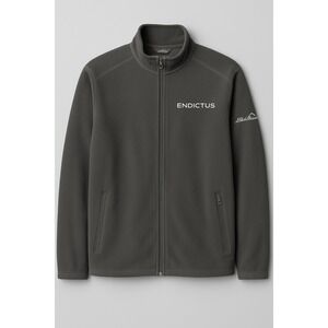 Eddie‎ Bauer Gray Fleece Jacket XL Endictus Corp Logo Trail Outdoor Casual